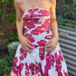 girlhomeshops - Robe de bal longue en satin et mousseline de soie à fleurs rouges, gh5928