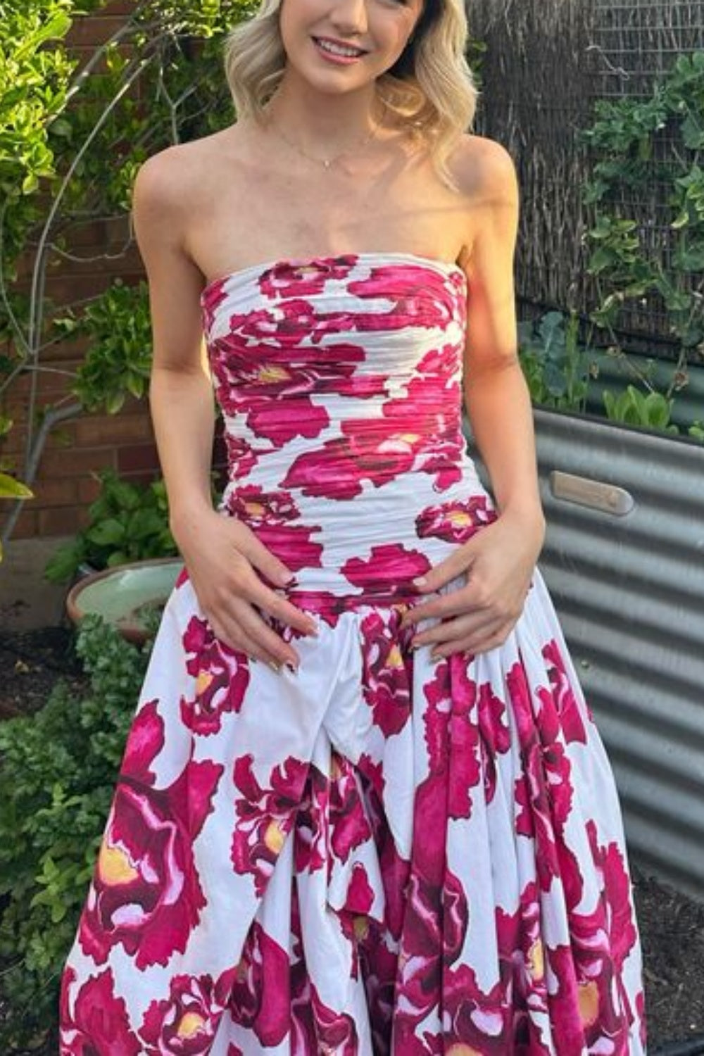 girlhomeshops - Robe de bal longue en satin et mousseline de soie à fleurs rouges, gh5928