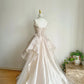 Pink Gorgeous Elegant Exquisite Beading A-Line Off Shoulder Long Tulle Ball Gown Evening Gown Wedding Dress gh3415
