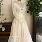 Girlhomeshops - Robe à manches longues, col mi-haut rétro, élégante robe de mariée longue en tulle et dentelle raffinée gh5853