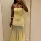 girlhomeshops-Gelb Elegante Meerjungfrau Schlank Lange Chiffon Ballkleid Abschlusskleid gh5930