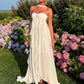 Weiß reine farbe jugendliche elegante süße lange chiffon rüschen unregelmäßigen rock meer strand urlaub party kleid abendkleid prom kleid gh3538