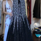 Strapless Sweetheart Ombre Silver Sequin Mermaid Long Evening Prom Dress gh9794