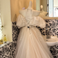 Ivory Spaghetti Strap Off-the-Shoulder Soft Neckline Waist-Cinched Voluminous Skirt Long Romantic Dress, Wedding Gown gh7724