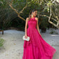 Pink Fashion Elegant Exquisite Lace Strap Long Tulle Ball Gown Evening Dress Wedding Guest Party Dress gh3362
