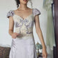 Purple Fashion Elegant Exquisite Lace Long Satin Ball Gown Evening Dress Birthday Party/Garden Dress Prom Dress Bridesmaid Dress gh4099