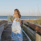 Blue Elegant Floral Delicate Lace Long Ball Gown Birthday/Garden Party Dress Evening Dress Prom Dress Holiday Date Night Dress gh4109