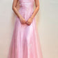 Robe de soirée longue en satin et tulle à bretelles spaghetti, élégante et exquise, rose, à la mode, robe de bal, robe de soirée, robe de remise de diplôme, gh3487
