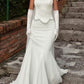 Robe sirène blanche élégante | Robe à épaules dénudées ornée de strass, tenue de soirée chic pour une réunion entre amies gh6454