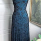 Robe de soirée longue en tulle et sequins, bleu indigo, élégante et brillante, avec des appliques de perles, gh3410
