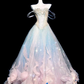 ✨Girlhomeshops-Ombre 3D Floral Ball Gown Strapless Corset Prom Dress gh10187