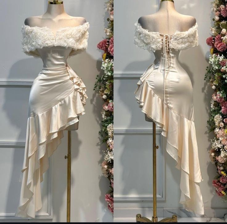 Girlhomeshops – Homecoming-Kleid mit gerüschtem, kurzem Satin, gh5510
