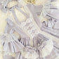 Light Purple Satin Square Neck Long Sleeve Tiered Ballgown Rococo-style Lace Bow Tea Party·Retro Party Dress gh6739