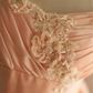 Peach Pink Strapless Ball Gown, Sweetheart Neckline 3D Floral Appliqué High Waist Back Big Bow Flowy Tulle A‑Line Long Formal Dress gh9109