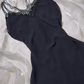 Vintage Black Spaghetti Strap Prom & Evening Party Dress, Fitted Waist Slim Silhouette gh8584