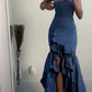 Girlhomeshops - Robe de bal longue en mousseline à volants bleu/bordeaux/jaune/violet gh5929