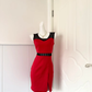 Red Black Color Block Homecoming Dress Sleeveless Sweetheart Neck Bodycon Cocktail Party Gown gh9391