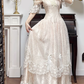 Light Apricot Vintage Off‑Shoulder Lace Ball Gown, Evening Prom Dress With Bows gh8741