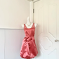 Women Dusty Rose Homecoming Dress, Sleeveless Square Neck With Mesh Inserts Fitted Waist Pleated Bubble Mini Skirt Satin Party Dress gh9190