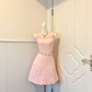 Light Pink Homecoming Dress Sleeveless Round Neck Lace Trim A-Line Cocktail Party Gown gh9373