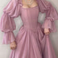 girlhomeshops-Retro, elegantes, fließendes A-Linien-Ballkleid aus Chiffon mit langen Ärmeln und Korsett gh5754