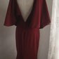 Burgundy V‑Neck Mermaid Evening Gown, Cape Flutter Sleeves Fitted Long Mermaid Formal Party Dress gh9104