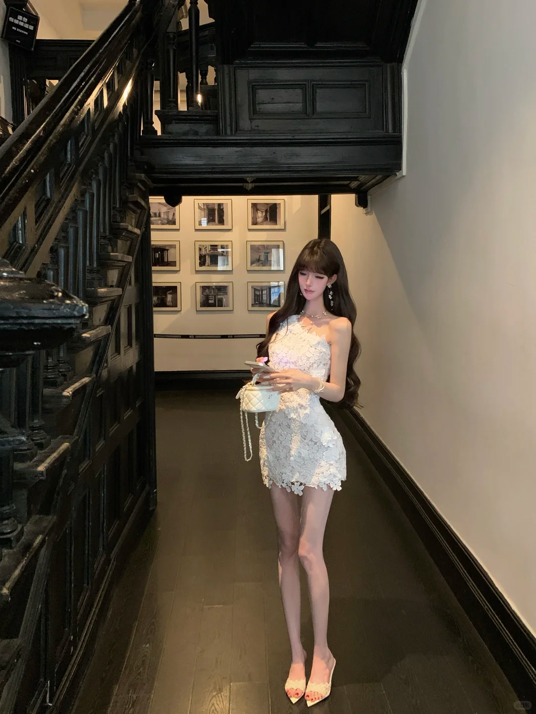 Women Romantic White One Shoulder Homecoming Dress 3D Floral Lace Bodycon Short Party Dress gh9422