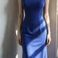 Royal Blue Double Spaghetti Strap Mermaid Evening Gown, Square Neck Satin Fitted Long Formal Prom Dress gh9120
