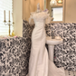Ivory Off-the-Shoulder Waist-Cinched Figure-Flattering Sexy Mermaid Skirt Long Romantic Dress, Wedding Gown gh7742