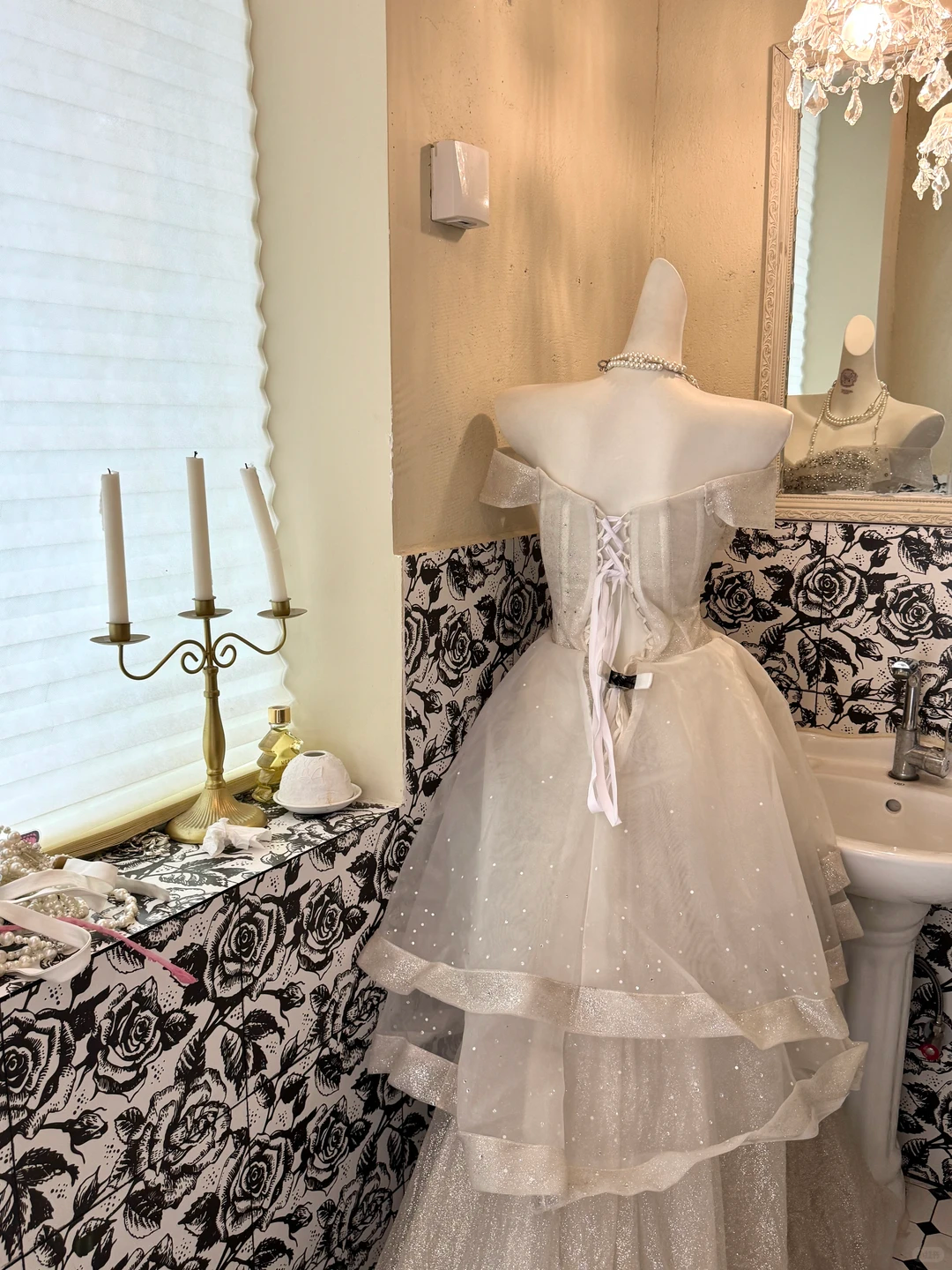 Ivory Bow Neckline with Silver Embellishments, Waist-Cinched Full Flared Long Vintage Romantic Dress, Wedding Gown gh7566