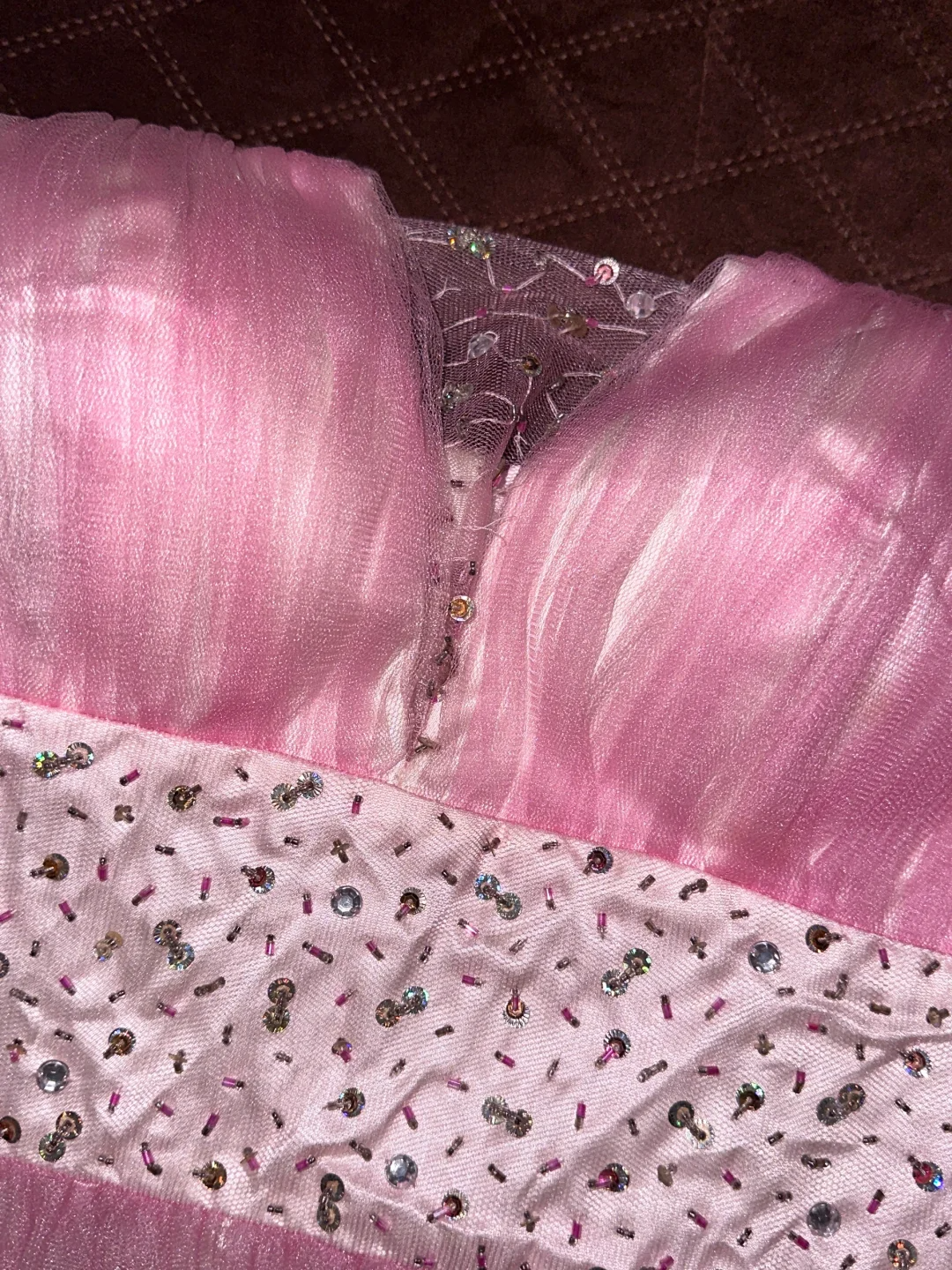Rosa Homecoming-Kleid Wunderschönes, perlenbesetztes, kurzes Ballkleid aus Tüll, Abendkleid gh4418