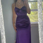 Lila/Blau Mode Elegante Liebsten Neck Strap Lange Dünne Satin Formale Ballkleid Abendkleid Party Kleid Graduation Kleid gh3468
