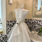 Ivory Strapless Waist-Cinched Multi-Layer Skirt Romantic Dress, Wedding Gown gh7625