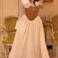 Chic Luxury Edgy Style Cutout Set Dress | White Shirt-Style Bandeau + Ballgown Maxi Skirt for Art Exhibition Gala Luxury Social Outfit gh6437