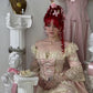Robe de soirée longue rose rétro en dentelle, col carré, élégante, à la mode, gh3785