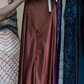 Dusty Rose Spaghetti Straps Evening Gown Hand Beaded Rhinestone Satin Straight Long Formal Prom Dress gh9752