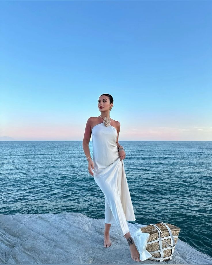 Weißes, langes Abendkleid im Meerjungfrau-Stil aus Satin mit schmalen Trägern, Ballkleid, Ballkleid gh3077