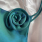 Robe de soirée en satin simple et longue élégante à dégradé vert gh3224