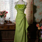 Yellow/Green/Burgundy Shiny Elegant Delicate Floral Backless Long Ball Dress Evening Dress Birthday Party Dress gh3385
