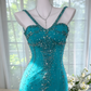 Girlhomeshops-Blue gorgeous exquisite beaded long chiffon Prom dress evening dress party dress gh5162