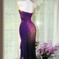 Purple Black Ombre Strapless Sweetheart Fully Beaded Mermaid Evening Dress, Prom Gown gh9516