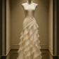✨Girlhomeshops-Chinese Mermaid Qipao Gown with Tiered Ruffle Tulle Skirt gh10362