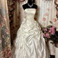 Robe de soirée longue en satin ivoire élégante et exquise avec appliques gh3201