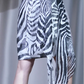 ✨Girlhomeshops-Zebra Print One Shoulder Beaded Short Cocktail Dress with Chiffon Sleeve gh10023