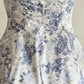 girlhomeshops-- Robe de soirée courte en mousseline de soie, élégante, à fleurs bleues, pour femmes et filles, robe de soirée de jardin, porcelaine bleue et blanche gh5718