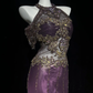 ✨Girlhomeshops-Halter Purple Beaded Mermaid Evening Gown, Sheer Mesh Formal Dress gh10277
