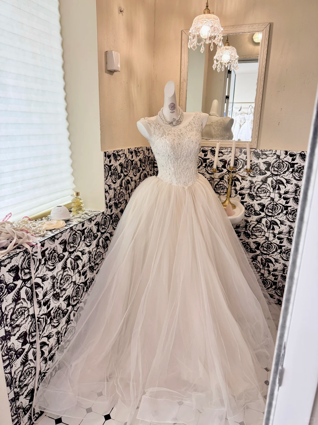 Ivory Sleeveless Beaded Exquisite Classic Cinched Waist Voluminous Skirt Long Romantic Dress, Wedding Gown gh7801