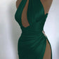 Burgundy Elegant Off-the-shoulder High Neck Exquisite Beading Long Sexy Slit Ball Gown Evening Gown Party Dress gh3426