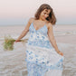Blue Elegant Floral Delicate Lace Long Ball Gown Birthday/Garden Party Dress Evening Dress Prom Dress Holiday Date Night Dress gh4109