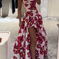 girlhomeshops - Robe de bal longue en satin et mousseline de soie à fleurs rouges, gh5928